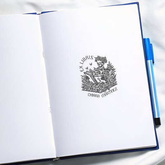 エックスパーソナライズされたライビススカル蔵書票 ラバースタンプ