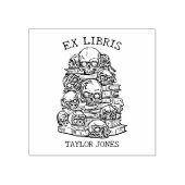 エックスパーソナライズされたライビススカル蔵書票 ラバースタンプ (インプリント)