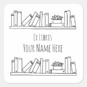 エックスライブリスブラックアンドホワイト蔵書票 スクエアシール (正面)