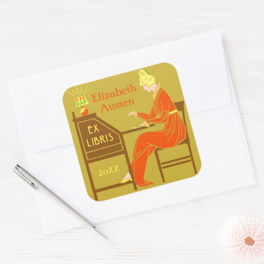 エックスリバイス蔵書票デコ書レディーズデスクカスタム スクエアシール (封筒)