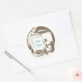 エックスリビスヴィンテージモンキー蔵書票 ラウンドシール (封筒)