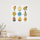 エッグおもしろいパン ポスター (キッチン)