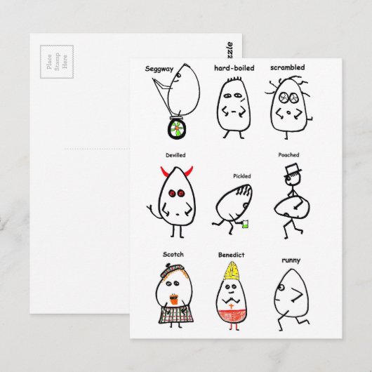エッグおもしろいパン ポストカード (正面/裏面)
