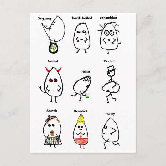 エッグおもしろいパン ポストカード (正面)