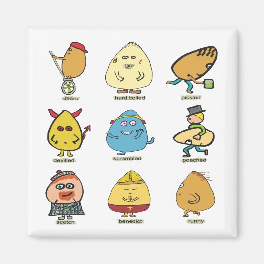 エッグおもしろいパン マグネット (正面)