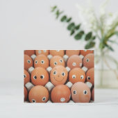 エッグおもしろい顔 – 朝食フードプリント ポストカード (スタンド正面)