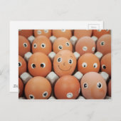 エッグおもしろい顔 – 朝食フードプリント ポストカード (正面/裏面)