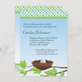 エッグインバードネストベビーシャワー招待状 招待状 (正面/裏面)