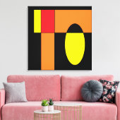 エッグインベーダーII – ケンゲージ抽象芸術アート キャンバスプリント (インサイチュ (リビング))