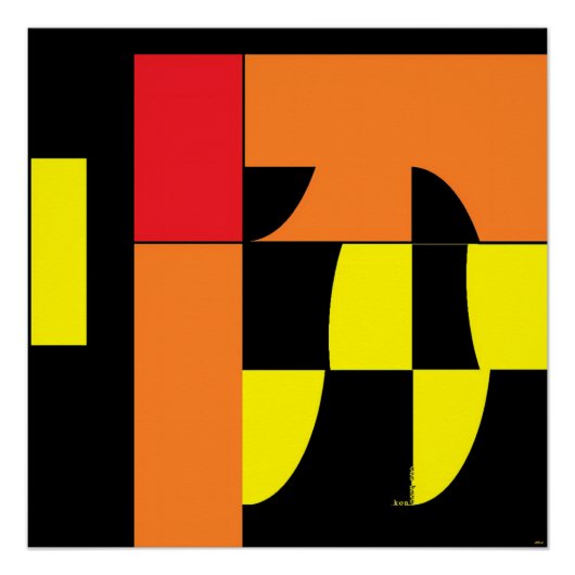 エッグインベーダーIII – ケンゲージ抽象芸術アート ポスター (正面)