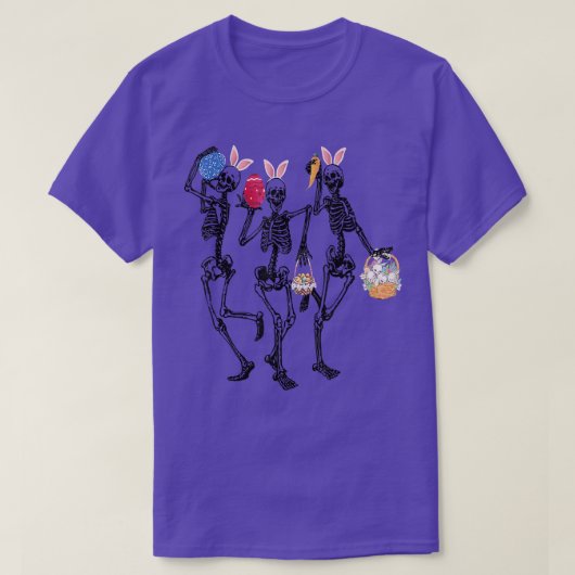 エッグイースターデイスケルトン踊りバニーイヤー2002 Tシャツ (デザイン正面)