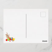 エッグイースターバニーの美異教のしいエレガントネオン 箔シーズンポストカード (裏面)