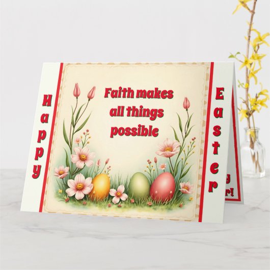 エッグイースターヴィンテージコレクシ人気があるョン カード (黄色い花)