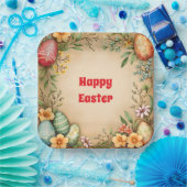 エッグイースターヴィンテージトレンディーコレクション ペーパープレート (パーティー)