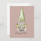 エッグイースター付き可愛い女の子格言 シーズンポストカード (正面/裏面)