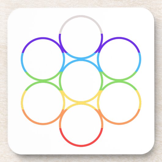 エッグオブライフチャクラスクエアセット コースター (正面)