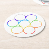 エッグオブライフチャクラ 独身の ラウンドペーパーコースター (アングル)