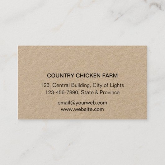 エッグオーガニックスチキンカントリーヘンファームヴィンテージ  名刺 (裏面)