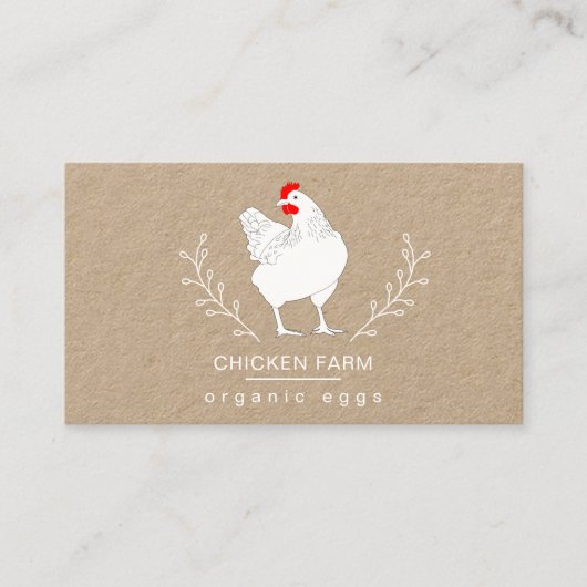 エッグオーガニックスチキンカントリーヘンファームヴィンテージ  名刺 (正面)