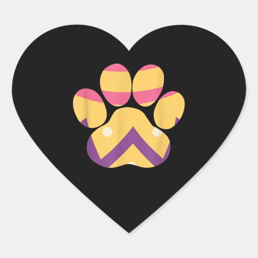エッグカラフルイースターポーおもしろい犬猫好きイースト ハートシール (正面)