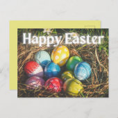 エッグカラフルハッピーイースターはがき ポストカード (正面/裏面)