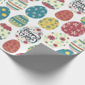 エッグカラフルハッピーイースタータイポグラフィ ラッピングペーパー (角)