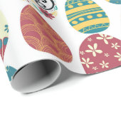 エッグカラフルハッピーイースタータイポグラフィ ラッピングペーパー (ロールコーナー)