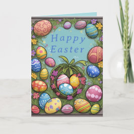 エッグカラフルハッピーイースターホリデーカード シーズンカード