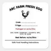 エッグカートンのインディアナコテージ食品法ラベル スクエアシール (正面)