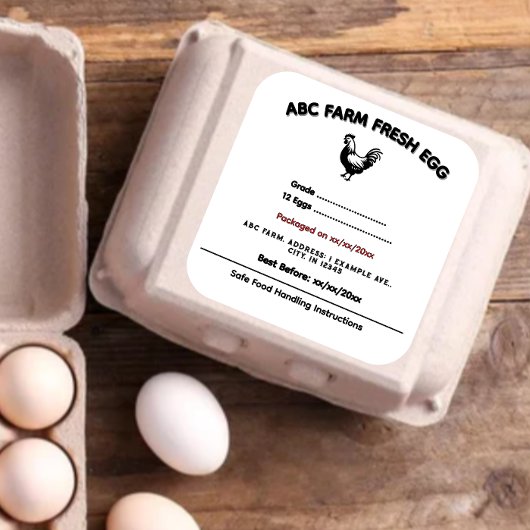 エッグカートンのインディアナコテージ食品法ラベル スクエアシール