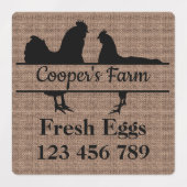 エッグカートンステッカーあなたのファーム名 ラベル (デザイン1)