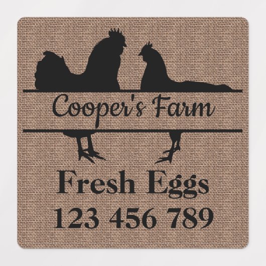 エッグカートンステッカーあなたのファーム名 ラベル (デザイン1)