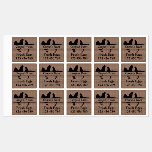 エッグカートンステッカーあなたのファーム名 ラベル (シート)