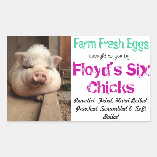 エッグカートンステッカー 長方形シール (正面)