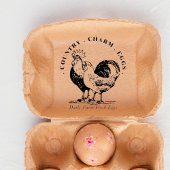 エッグカートンファミリーファームカントリー署名 ラバースタンプ