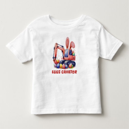 エッグキャベーターイースターエッグ狩りキッズ トドラーTシャツ (正面)