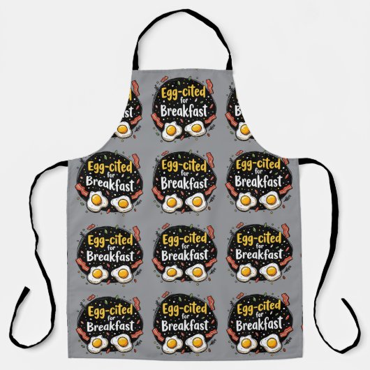 エッグサプライドフォーブレックファおもしろいーストグルメプンデザイン エプロン (正面)