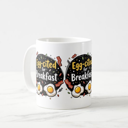 エッグサプライドフォーブレックファおもしろいーストグルメプンデザイン コーヒーマグカップ (正面左)