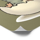 エッグシェルからかわいいベビーアリゲーターカートハッチ ポスター (角)