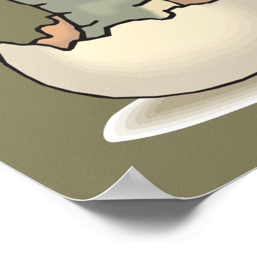 エッグシェルからかわいいベビーアリゲーターカートハッチ ポスター (角)