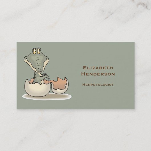 エッグシェルからかわいいベビーアリゲーターカートハッチ 名刺 (正面)