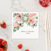 エッグシェルと赤面フローラロマン結婚チズナプキン スタンダードカクテルナプキン (インサイチュ)