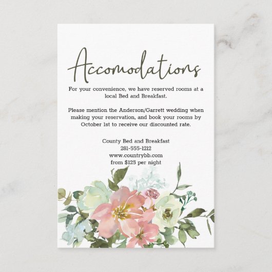 エッグシェルと赤面フローラ結婚のエンクロージャカード エンクロージャーカード (正面)