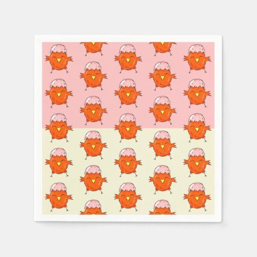 エッグシェルパターンの可愛いイースターシックパーティー スタンダードカクテルナプキン (正面)
