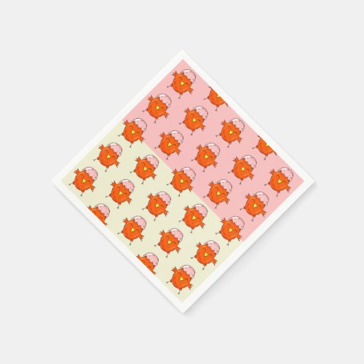 エッグシェルパターンの可愛いイースターシックパーティー スタンダードカクテルナプキン (角)