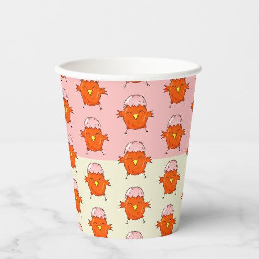 エッグシェルパターンの可愛いイースターシックパーティー 紙コップ (正面)