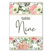 エッグシェルピンク赤面結婚フローラのテーブル番号 テーブルナンバー (裏面)