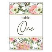 エッグシェルピンク赤面結婚フローラのテーブル番号 テーブルナンバー (正面)