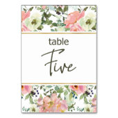 エッグシェルピンク赤面結婚フローラのテーブル番号 テーブルナンバー (裏面)