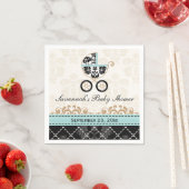 エッグシェルブルーダマスクのキャリッジ赤ちゃんシャワー スタンダードカクテルナプキン (インサイチュ)